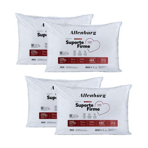 Kit 4 Travesseiros Altenburg Suporte Firme Branco 50x70cm 5134020